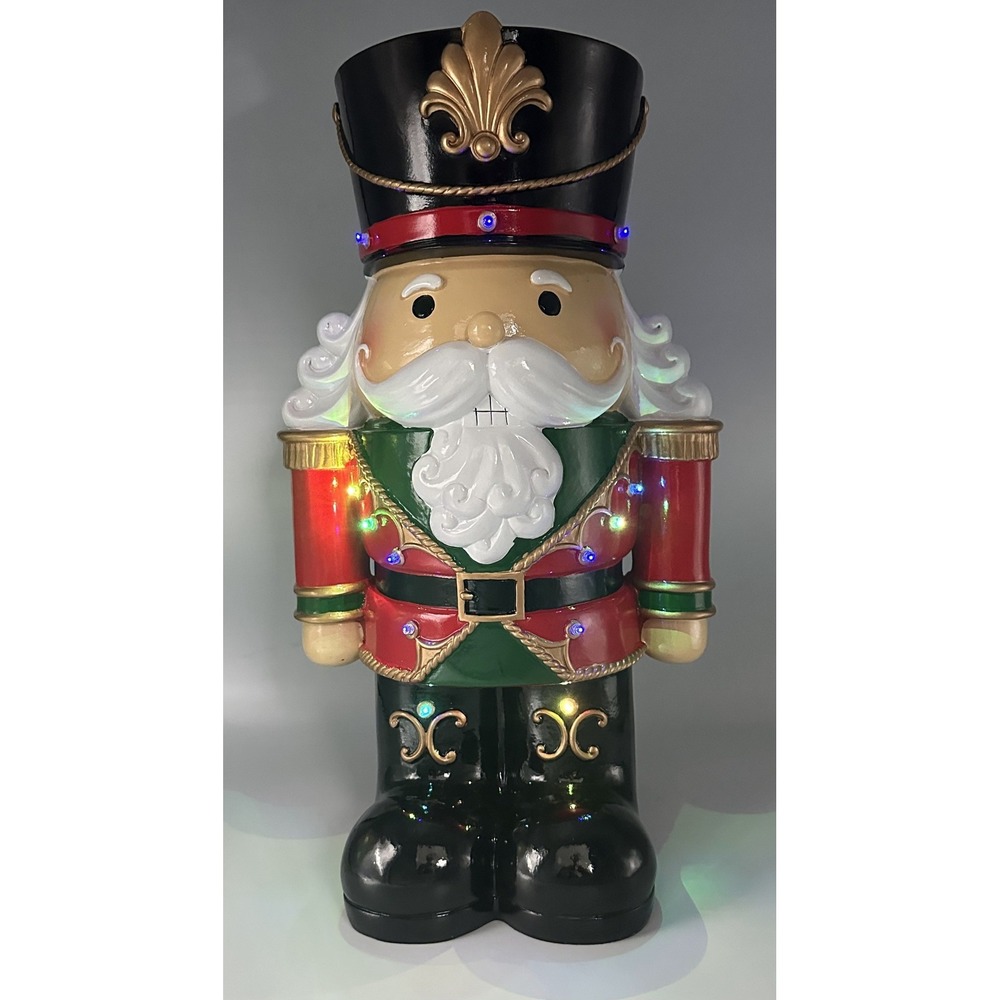 Christmas Nutcracker with LED Lights Red Green 17.5 in Holiday Decor Tested Work - Picture 7 of 15
